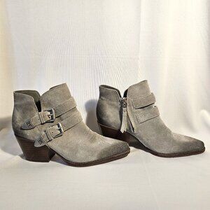 Sam Edelman Windsor Boots Sea Foam Suede oiled front lookSz 7.5
